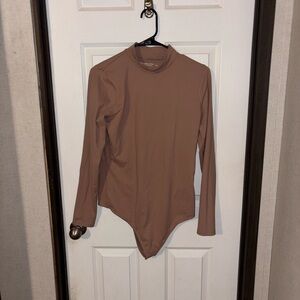 Abercrombie & Fitch Tan Long Sleeve Bodysuit